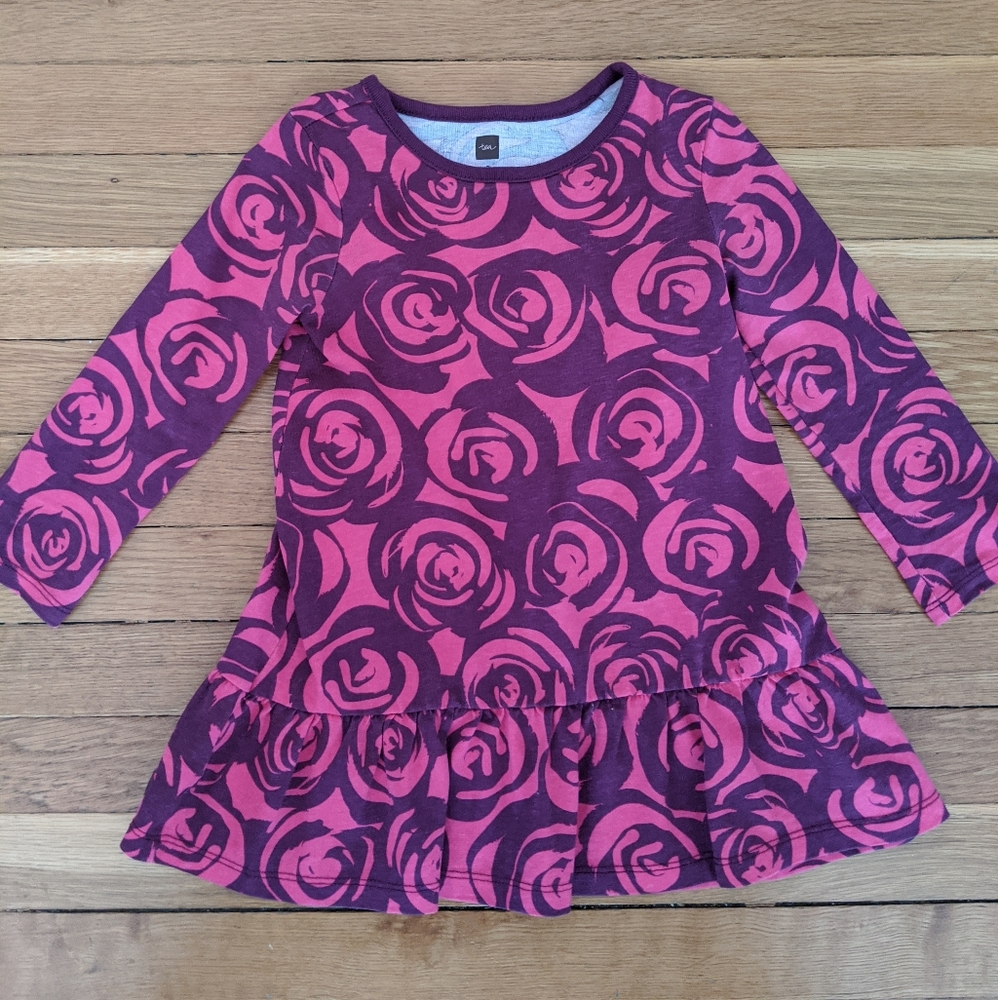 Tea Collection Rennie Rose Ruffle Dress - Fuschia - Picture 2 of 4